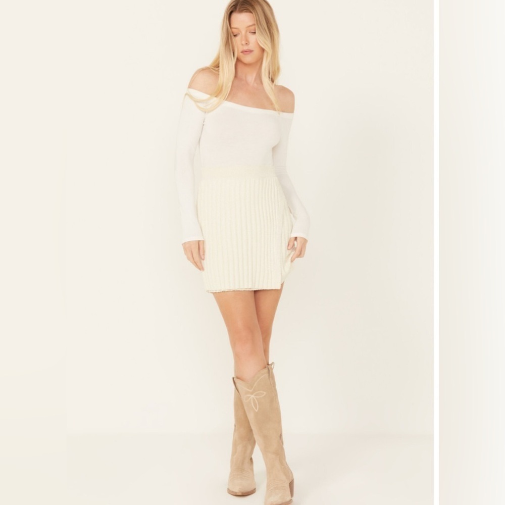 Free People knit mini skirt